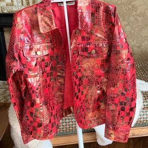Bamboo Traders faux‎ leather light jacket. Worn 2x.